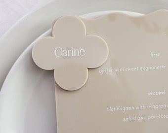 Acrylic Place Cards, Flower Place Cards, Laser Cut Place Names, Laser Cut Names, Wedding Place Cards