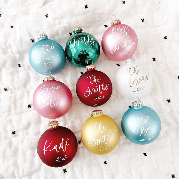 Personalized Ornaments, Calligraphy Ornament, Hanging Ornament, Holiday Decor, Custom Ornaments, Holiday Ornaments, MEDIUM Ornament