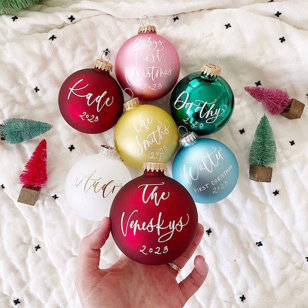Personalized Ornaments, Calligraphy Ornament, Hanging Ornament, Unique Ornament, Holiday Decor, Custom Ornaments, Holiday Ornaments