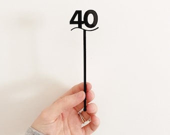 Birthday Drink Stirrers | Cocktail Stir Stick | Drink Stirrers | Birthday Decor | SET of 10 | CUSTOM AGE