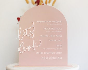 Wedding Bar Menu, Wedding Bar Sign, Bar Menu Sign, Wedding Menu Sign, Signature Drinks, Cocktail Sign, Arch Sign