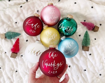 Personalized Ornaments, Calligraphy Ornament, Hanging Ornament, Unique Ornament, Holiday Decor, Custom Ornaments, Holiday Ornaments