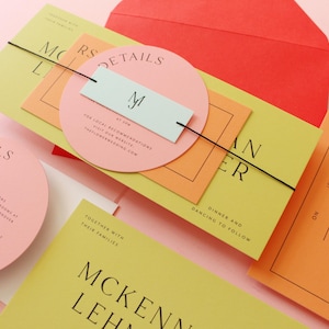 Colorful Wedding Invitation - Chartreuse Semi-custom Wedding Suite - Etsy