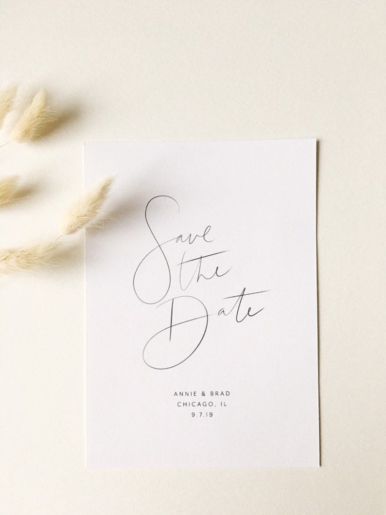 Wedding Invitations Minimalist Save the Date Save the Date Calligraphy Save the Date Modern Save the Date