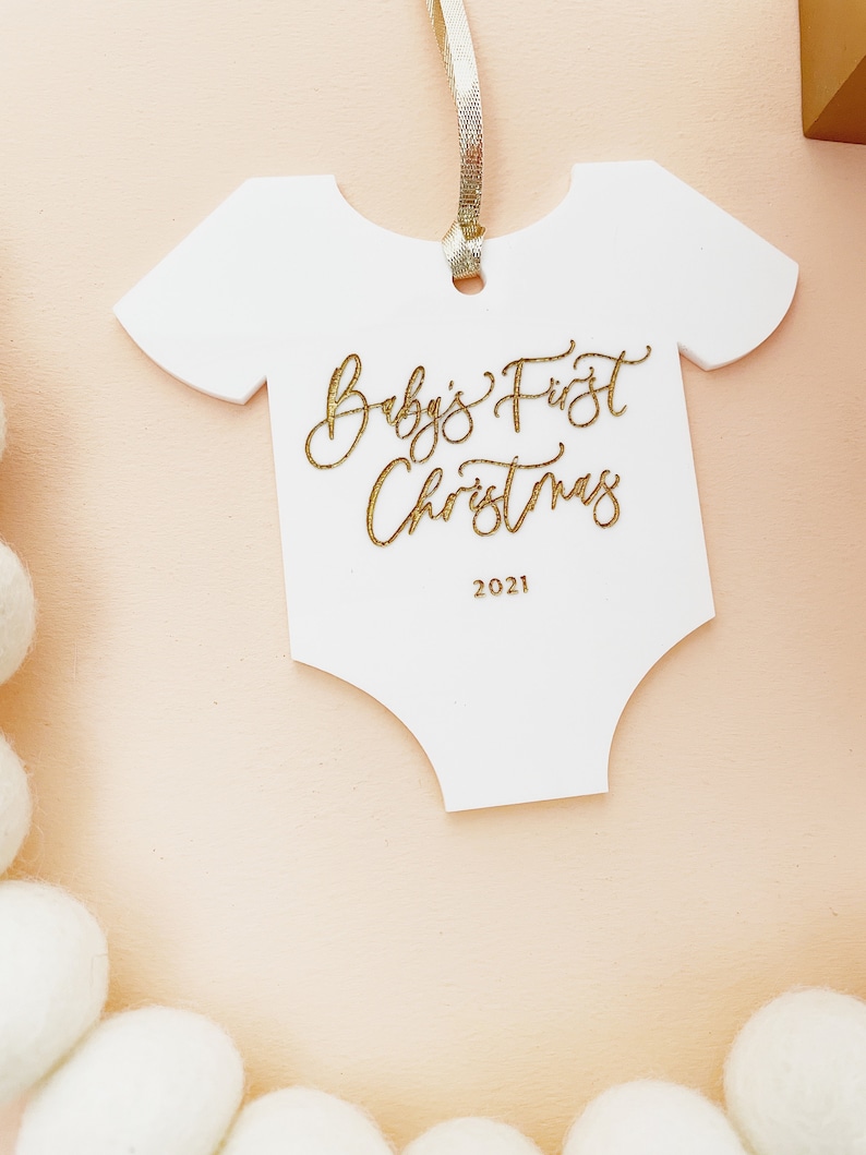 Ny babyprydnad, Bebisens första julprydnad, Personlig julgransprydnad, Helkroppsprydnad, Julprydnad, Anpassade julgransprydnader bild 2