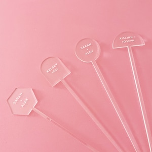 Roerstokjes voor bruiloft, aangepaste roerstaafjes, cocktailroerstaafjes, gepersonaliseerde roerstaafjes | Set van 10"