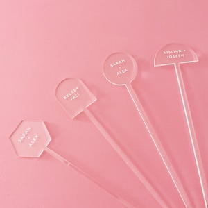 Wedding Stir Sticks, Custom Drink Stirrers, Cocktail Stirrers, Personalized Drink Stirrers | Set of 10