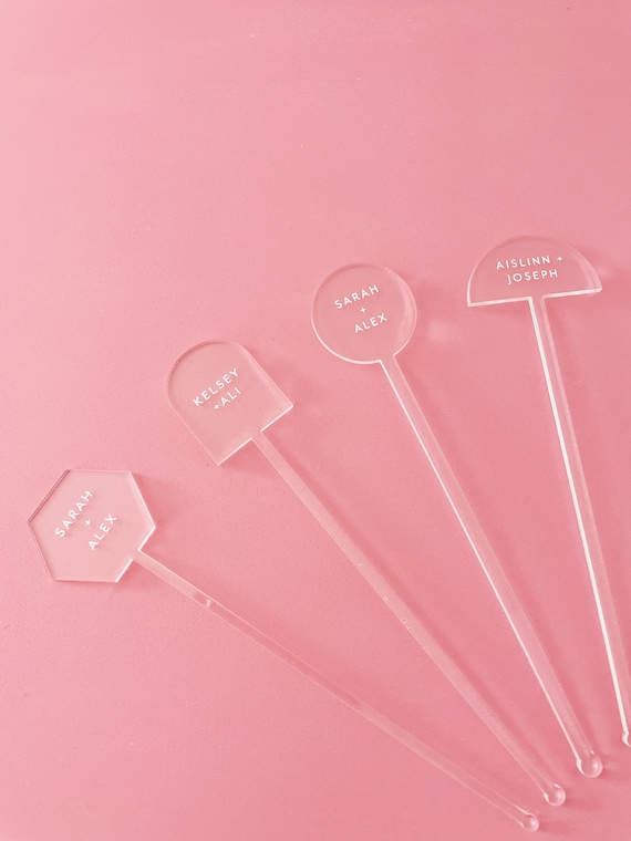 Personalized Drink Stirrers for Wedding