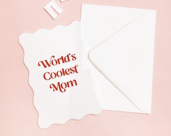 World’s Coolest Mom Card- Mother’s Day Card | Acrylic card | Greeting Card |  Mother’s Day gift | Acrylic Greeting Card | Cute Card