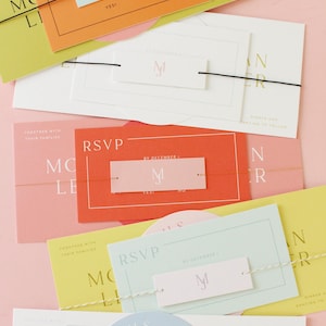 Colorful Wedding Invitation - Chartreuse Semi-custom Wedding Suite - Etsy