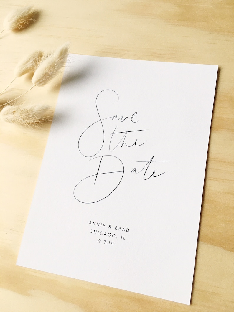 Wedding Invitations Minimalist Save the Date Save the Date Calligraphy Save the Date Modern Save the Date