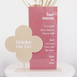 Menu baru weselnego, znak baru weselnego, znak menu baru, znak menu weselnego, drinki firmowe, znak koktajlowy, znak łukowy