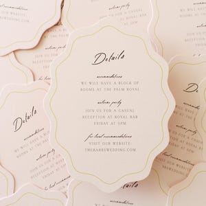 Wavy Frame Wedding Invitation- Wavy Wedding Invitation, Semi-Custom Wedding Invitation, Wedding Invites, Wedding Stationery -- SAMPLE image 6