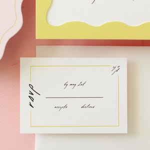 Wavy Frame Wedding Invitation- Wavy Wedding Invitation, Semi-Custom Wedding Invitation, Wedding Invites, Wedding Stationery -- SAMPLE image 5