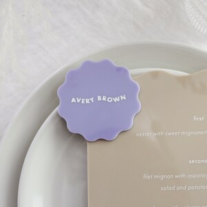 Acrylic Place Cards, Wavy Place Cards, Laser Cut Place Names, Laser Cut Names, Wedding Place Cards image 2