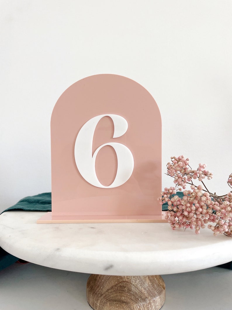 Acrylic Table Numbers, Arch Table Numbers, Wedding Table Numbers, Modern Table Numbers, Table Numbers image 1