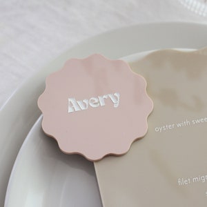 Acrylic Place Cards, Wavy Place Cards, Laser Cut Place Names, Laser Cut Names, Wedding Place Cards image 3