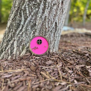 Fairy Door in Bright Pink | Fairy Door for trees | Goblin fairy door  | Magic Mouse House | Whimsical Fairy Door | Round fairy door