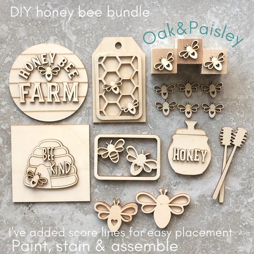 Beehive Unfinished Wooden Craft Shape Wall Decor Honey Bee Etsy