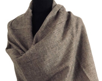 Cashmere Shawl 6 COLS woven in NEUTRAL TONES pure cashmere by Vishana