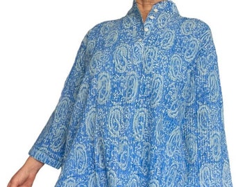 Cotton Womens Knee Length Kurta Shirt - Hand Block Print