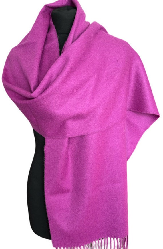 Large Magenta Purple Cashmere Scarf Woven in Scotland Etsy Canada