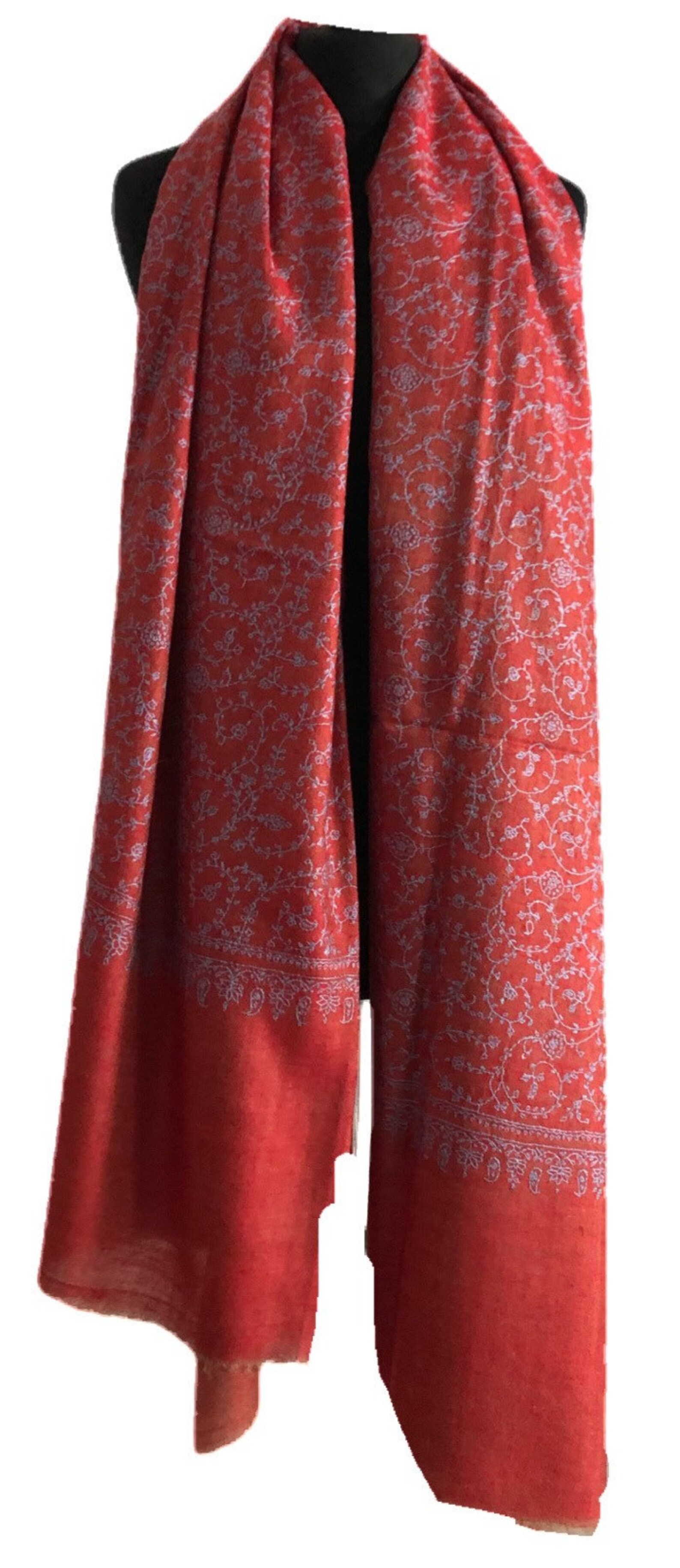 Hand Embroidered Authentic Pashmina Cashmere Shawl by Vishana Etsy