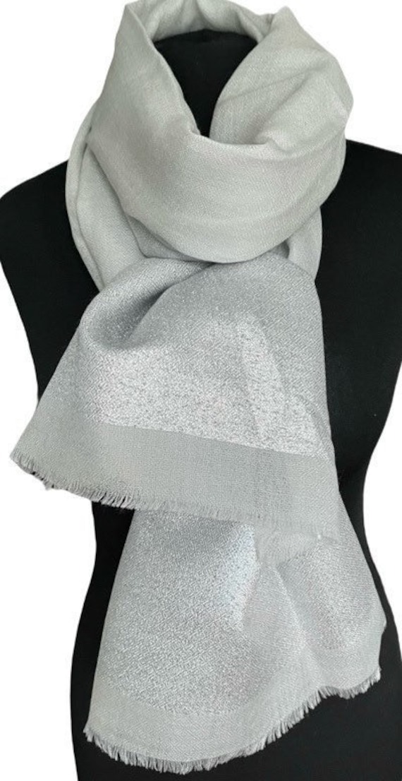 Buy Authentic Silver Grey Cashmere Scarf