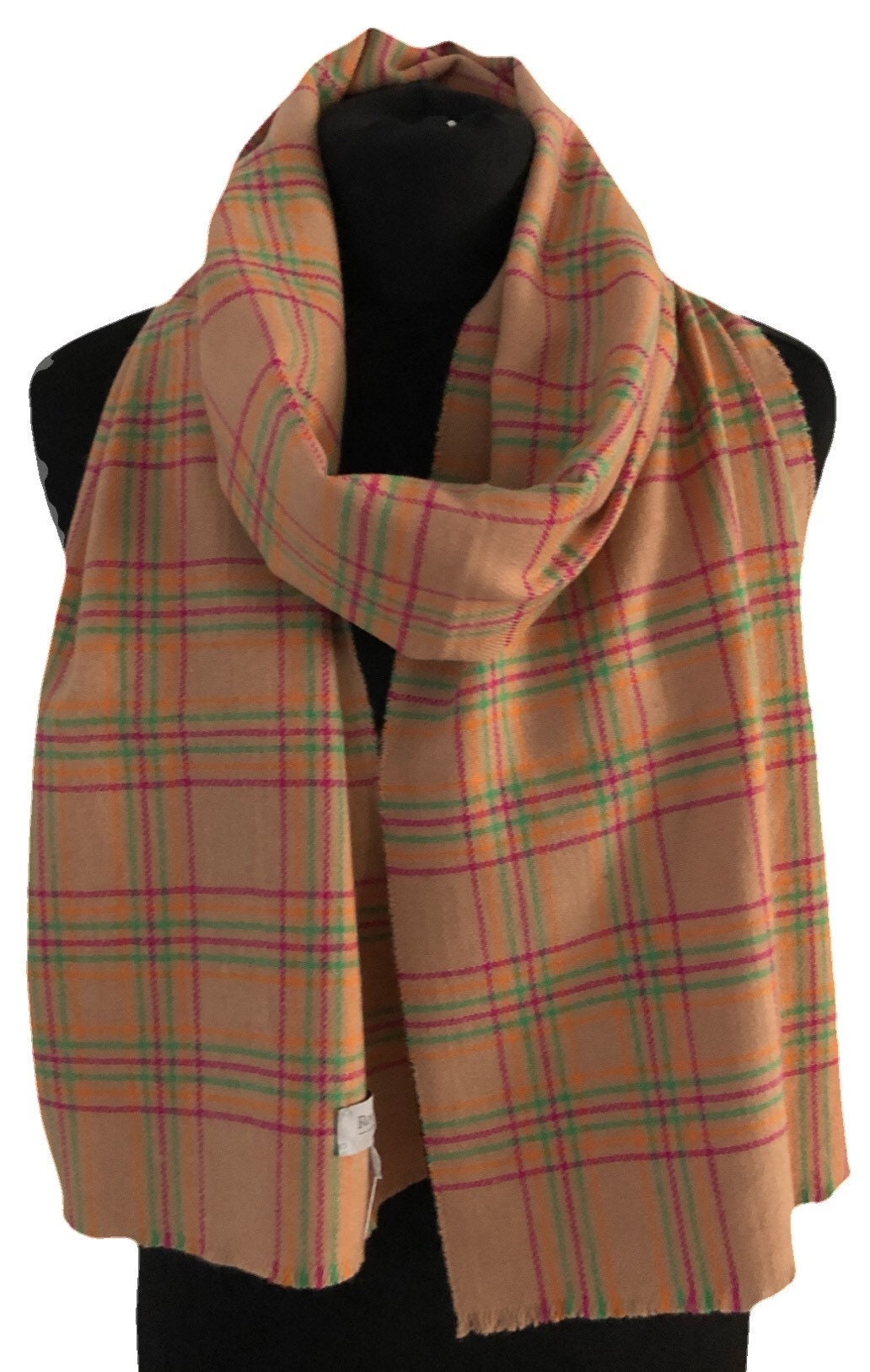 Large Cashmere Checked Scarf Woven in Scotland - Etsy