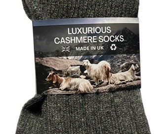 Men's 2 Ply Cashmere Sock knitted in the UK