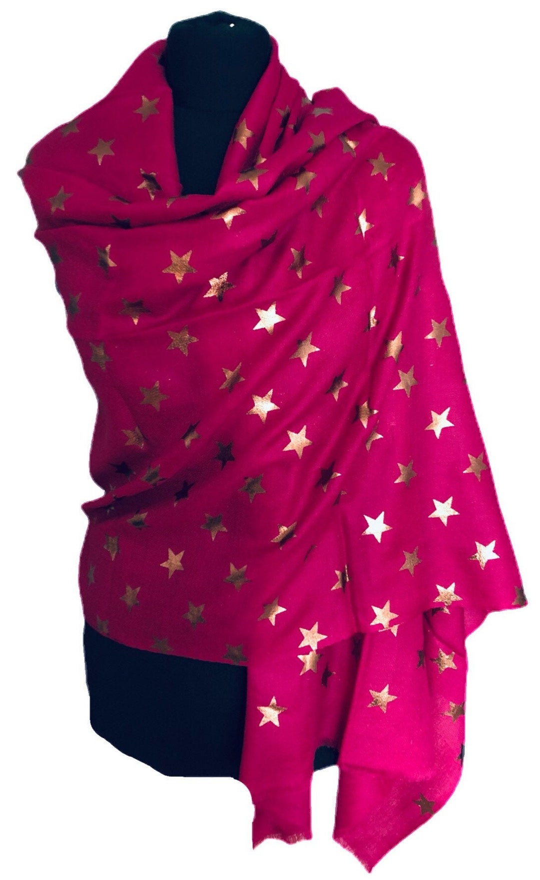 SALE! Cashmere Stole Printed With Metallic Foil Stars - Etsy