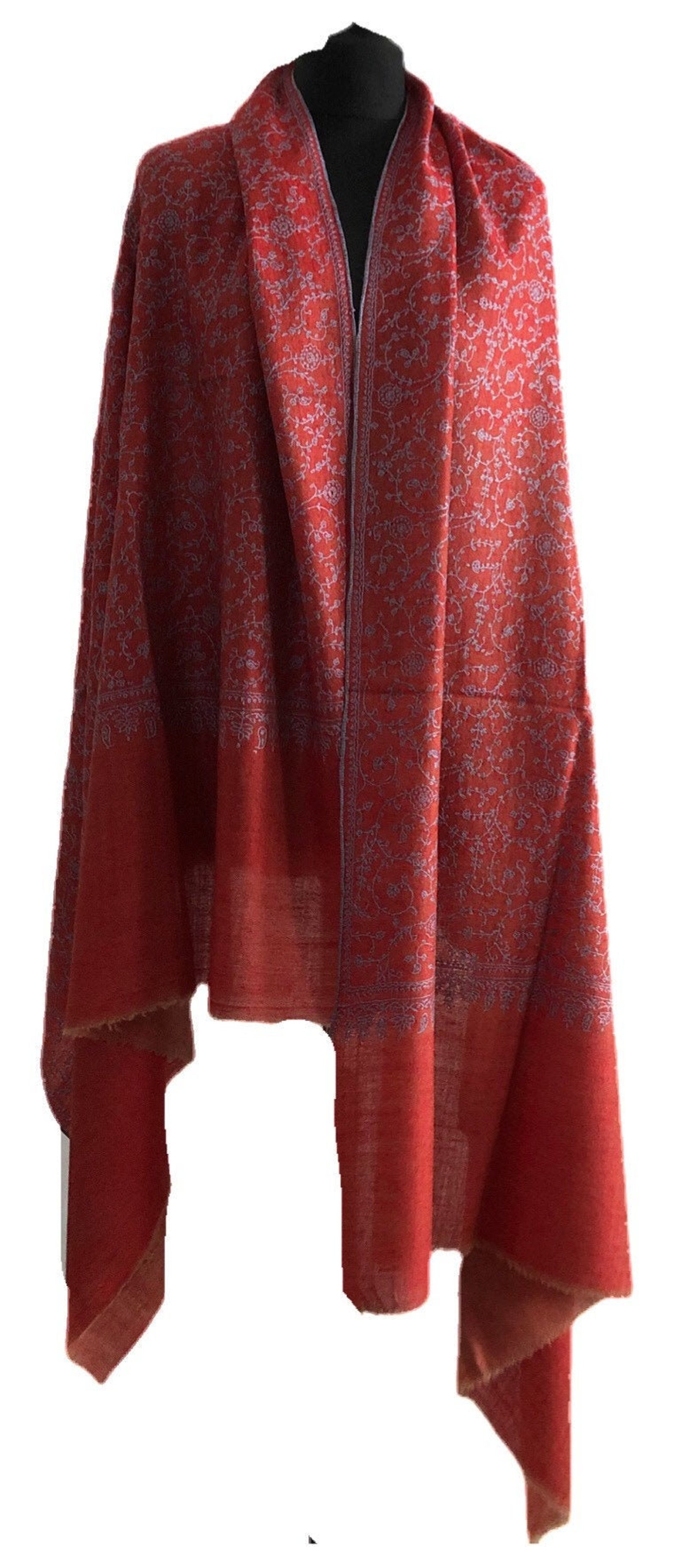 Hand Embroidered Authentic Pashmina Cashmere Shawl by Vishana Etsy