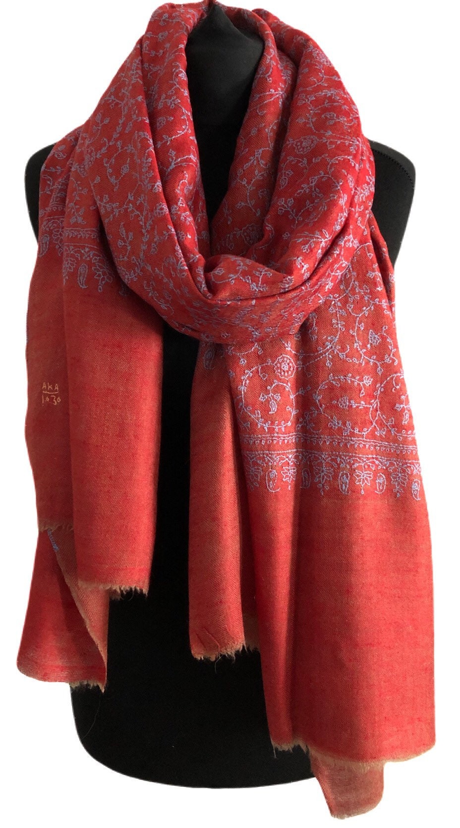 Hand Embroidered Authentic Pashmina Cashmere Shawl by Vishana Etsy