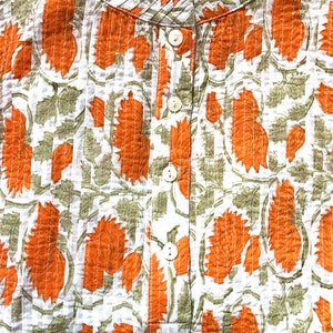 Cotton Womens Hip Length Kurta Shirt Block Print image 3