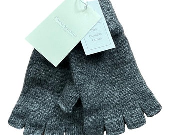 Cashmere Fingerless Gloves Unisex knitted in Scotland