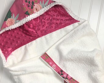 Toallas infantiles personalizadas con capucha: baño, playa, piscina, flores, princesas, ballenas, leopardo, rosa militar.