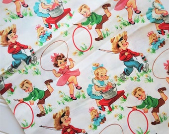 Retro print fabric | Etsy