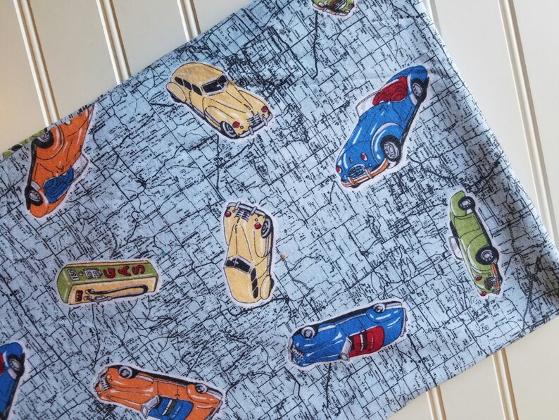 Interlockknitcarsvintageroadmapfabricbytheyardmarcus Etsy