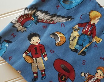 Michael Miller - Tela por yarda - Bobby finge - Deportes vintage - Bombero - Vaquero - Edredón de algodón - Cuarto de grasa - Proyectos de costura - Materiales para manualidades