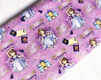 Sophia-Princess-In-Training-CP46693-Disney-Springs-Creative Products-Group-Cotton-Quilting-Fat-Quarters-Fabric-By-The-Yard-OOP Rare VHTF