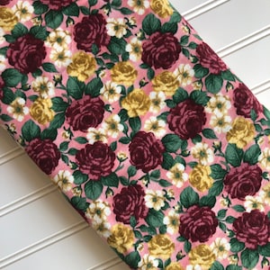 Arbor Rose-Pink-South-Seas-Imports-Cheri-L-Strole-Spring-Wild-Flowers-Floral-Garden-Cotton-Flannel-Quilt-Fat-Quarter-Fabric-By-Yard