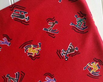 Tejido-interlock-deportes-de-invierno-rojo-esquí-hocky-cortado-a-yarda-Kaufman-niños-bebés-papás-abuelos-ropa-de-moda-costura-bricolaje-manualidades-suministros