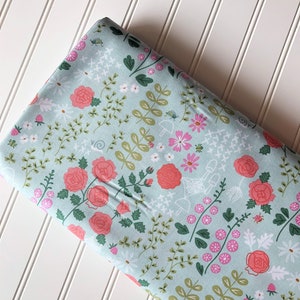 New-Dawn-Citrus-Mint-Rose-Garden-Woodland-Forest-Flowers-Meadow-Wildlife-Nature-Riley-Blake-Designs-Cotton-Quilting-Fat-Quarter-Fabric-Yard