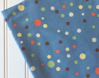 Tela Michael Miller por yarda, estampado de lunares, azul, lima, naranja, crema y marrón. Algodón para patchwork, costura, proyectos DIY, manualidades y suministros.