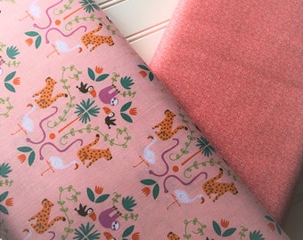 Under-The-Canopy-Jungle-Animals-Leopards-Pink-Flamingos-Sloths-Toucans-Riley-Blake-Designs-Cotton-Quilting-Fat-Quarters-Fabric-Bundles