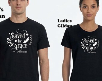 Saved By Grace T-Shirt, Jesus Shirt, Ephesians Tee
