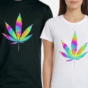 Tie Dye Pot Leaf T-Shirt, Gifts For Stoners