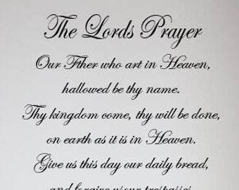 Our Father Lord's Prayer Wall Vinyl Decal Sticker Removable 22x25 Color Choices