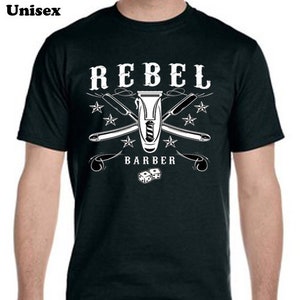 Rebel Barber Tee-Shirt, Barber Tee Shirt, Funny Tee Shirt, Gifts For Him, Gifts For Fathers, Barber Straight Razor  Tee Shirt
