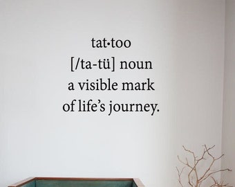 Definition Of A Tattoo Vinyl Wall Decal Sticker, Vinyl Wall Decal Stickers, Custom Wall Art, Home & Living
